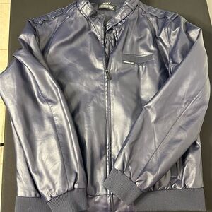 Members Only Shiny Blue Bomber Jacket